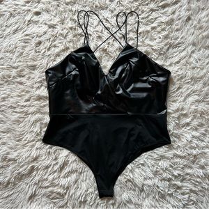 Faux Leather Bodysuit